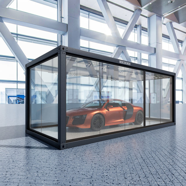 Event module with large glass section / door 18 m2