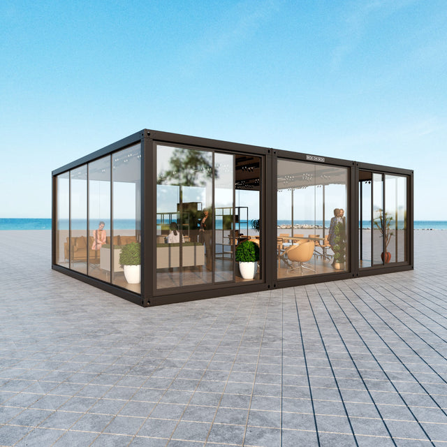 Event combination with large glass section / doors 54 m2