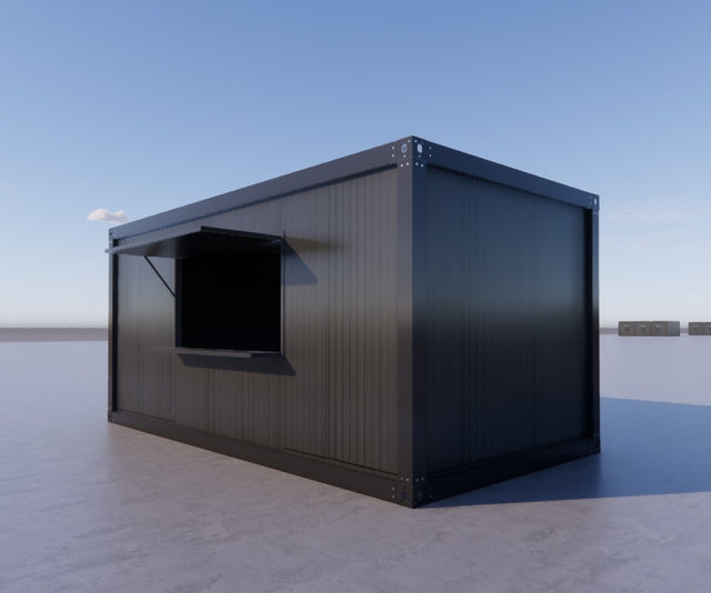Kiosk module with 2 serving doors / door 18 m2