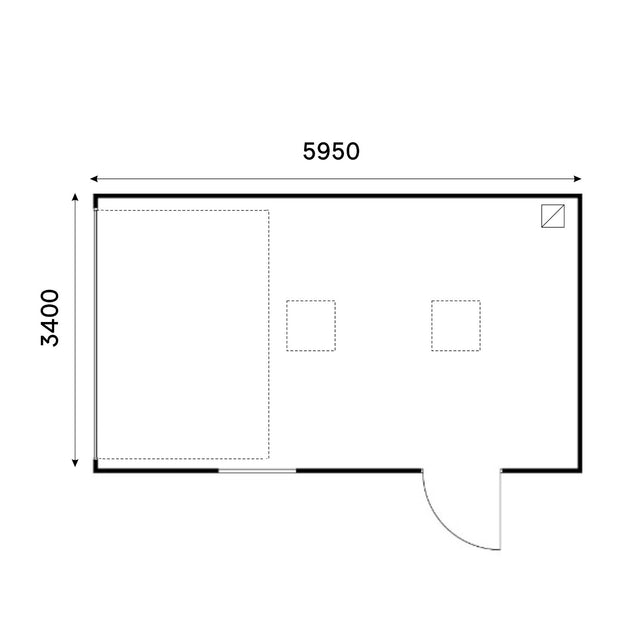 Garage med elektrisk takskjutsport, WPC panel, dörr, fönster 20 m2