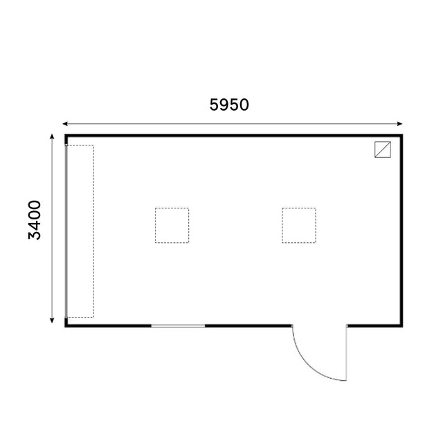 Garage med elektrisk rullport, WPC panel, dörr, fönster 20 m2
