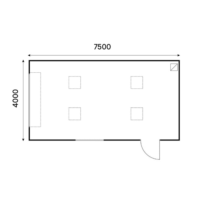 Garage med rullport, WPC panel, dörr, fönster 30 m2