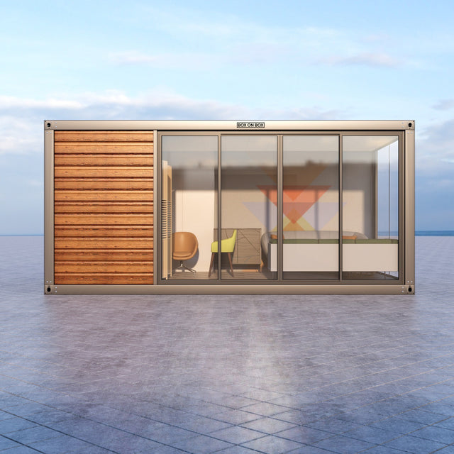 Module with large glass section / door / entrance door 18 m2