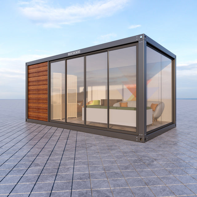 Module with large glass section / door / entrance door 18 m2