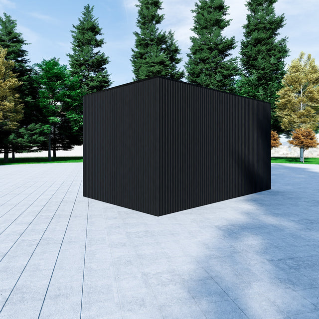 Friggebod med WPC-panel, panoramafönster, glasdörr 15 m2