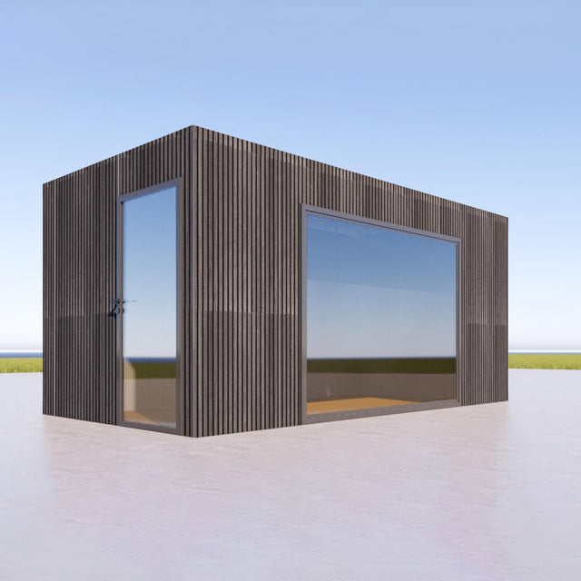 Module with glass section / door / facade plate 18 m2