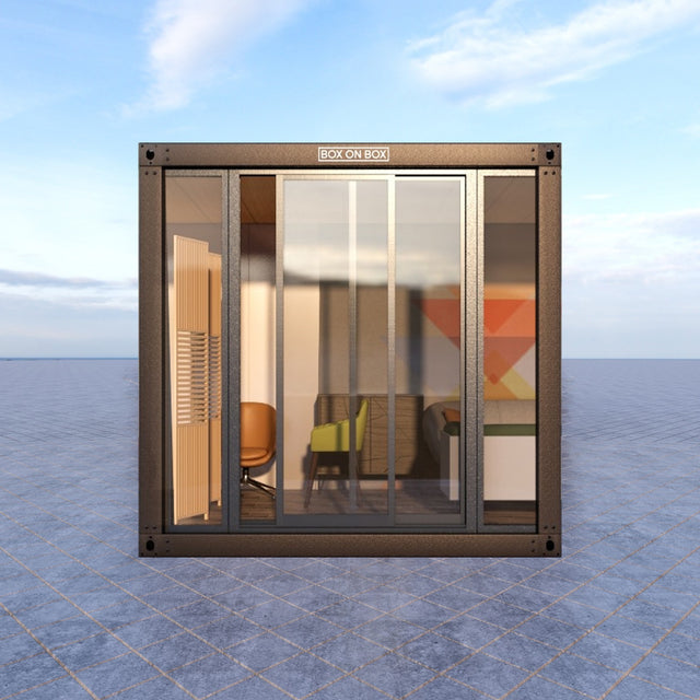 Fair module with glass section / door 9 m2