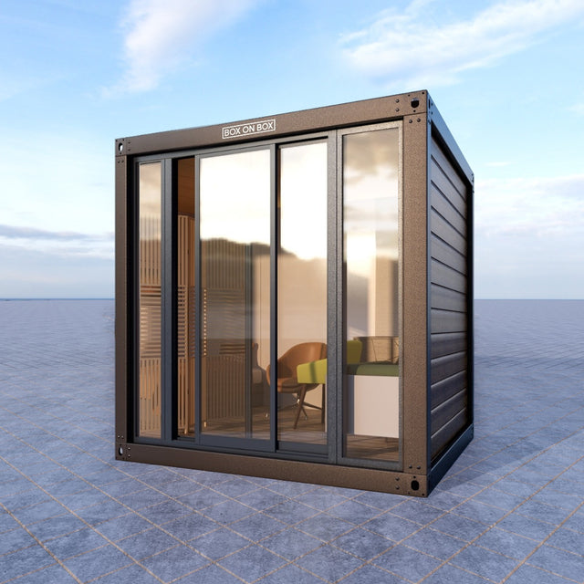 Fair module with glass section / door 9 m2