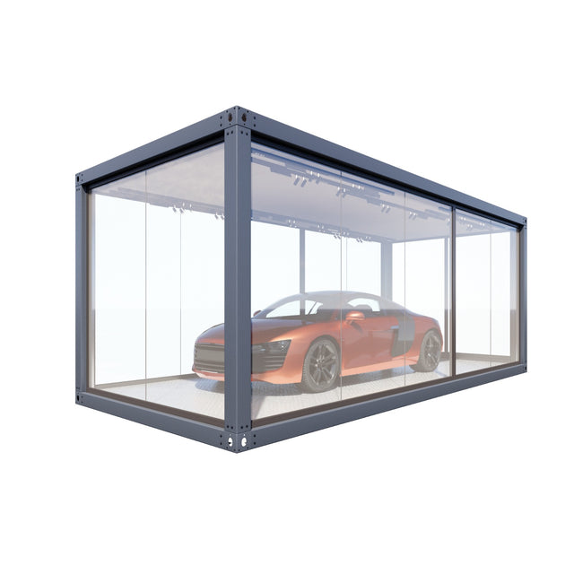 Event module with large glass section / door 18 m2