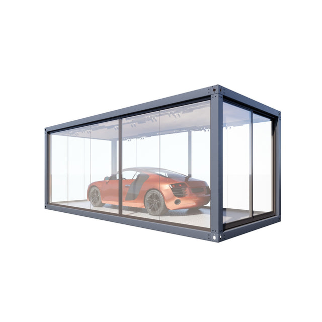 Event module with large glass section / door 18 m2