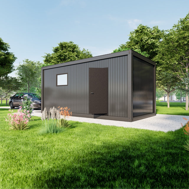 Enkelgarage med elektrisk rullport, dörr, fönster 20 m2