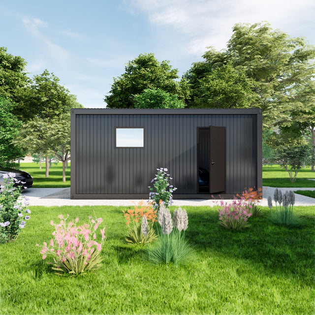 Enkelgarage med elektrisk takskjutsport, dörr, fönster 20 m2