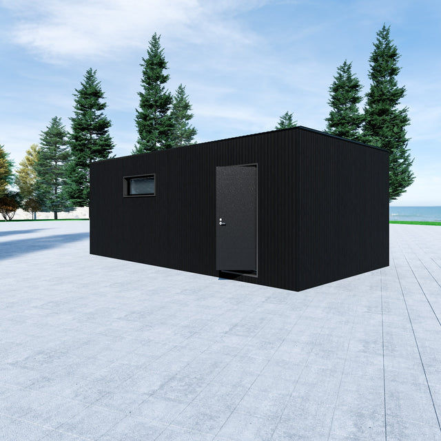 Garage med takskjutsport, WPC panel, dörr, fönster 30 m2