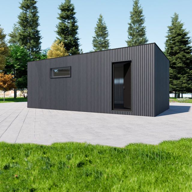 Garage med rullport, WPC panel, dörr, fönster 30 m2