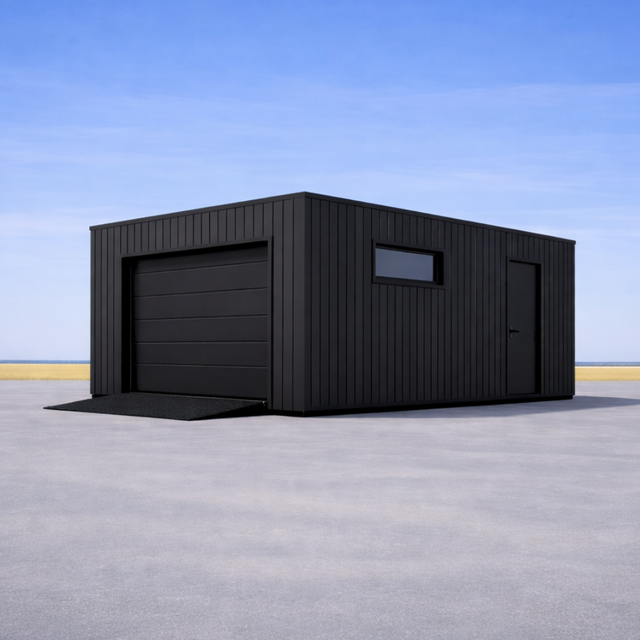 Enkelgarage – Plant tak – WPC